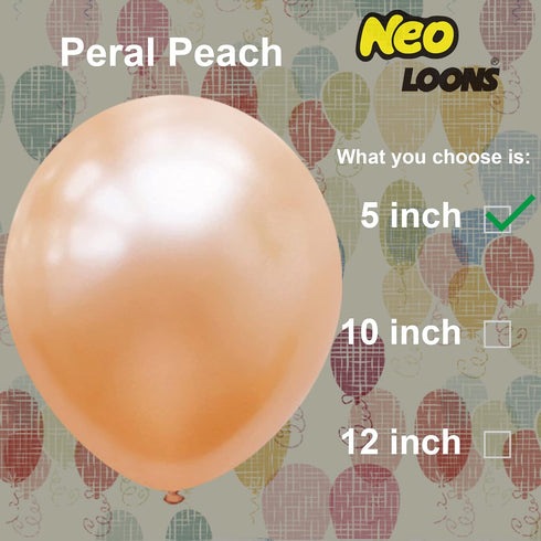 100 pcs 5" Pearl Peach Premium Latex Balloons Great for Kids, Adult Birthdays, Weddings, Receptions, Baby Showers, Water Fights, or Any Celebratio...