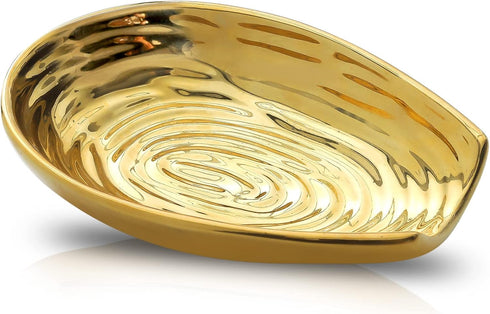 Hasense Spoon Rest for Stove Top, Ceramic Gold Spoon Holder for Stove Top and Kitchen Counter, Large Stable Heat-resistant Utensil Rest for Cookin...