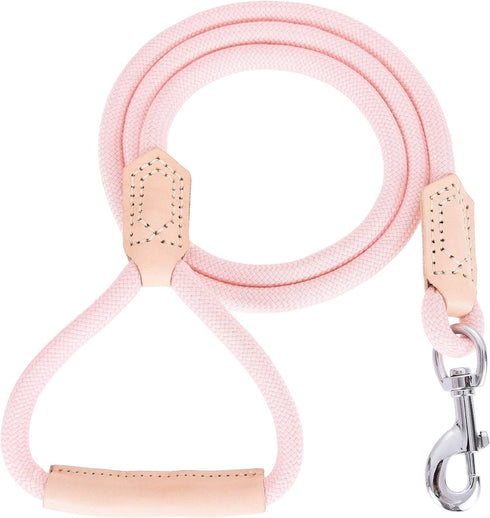 Mile High Life | Premium Leather Dog Leash | Strong Rope Leash | Leather Handle | Zinc Alloy Strong Clasp | Small Medium Large Dogs | 4/5/6 Feet(P...