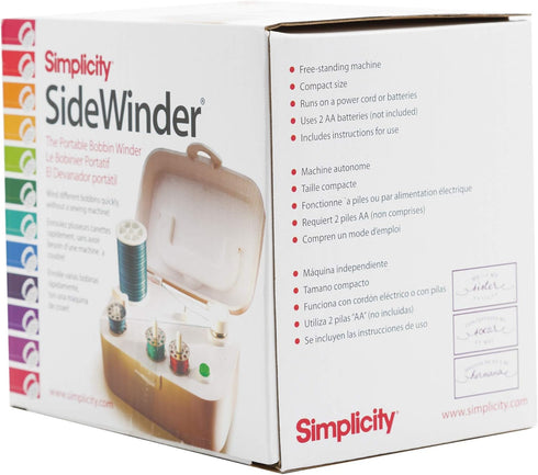 Simplicity 388175A Sidewinder Portable Automatic Bobbin Winder Machine, 120 Voltage, White...