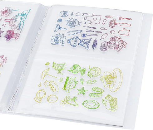 GLOBLELAND Clear Stamps Storage Embossing Folder Storage Photo Storage Album Seal Bags Storage Keeper Cards Folder Storage Bag for DIY Scrapbookin...