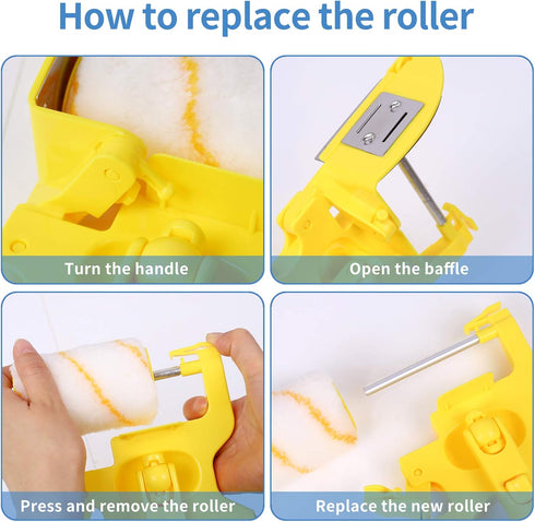 Paint Edger Roller Brush,Multifunctional Hand-held Clean-Cut Paint Edger Roller Brush Portable Tool Kit, Rexroth Pole Mountable Paint Edger with R...
