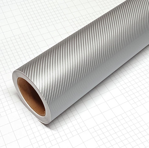 DIYAH 4D Carbon Silver Fiber Vinyl Wrap Sticker with Air Release Bubble Free Anti-Wrinkle (12" x 60" / 1FT x 5FT)...