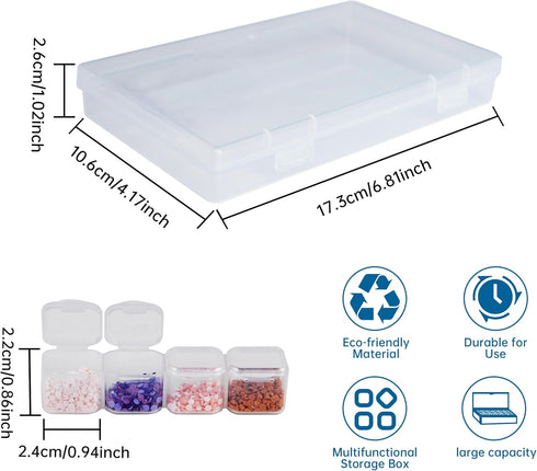 Mlife Diamond Art Painting Storage Containers with Label Stickers, 1 Pack 28 Grids Clear Mini Storage Box, Art Craft Supply Bead Organizers for Je...
