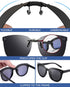 Black Polarized Clip On Sunglasses Over Prescription Glasses for Men Women, Fit Over Eyeglasses Trendy Shades...