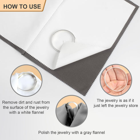 2 PCS Professional Polishing Cloth Large Jewelry Cleaning Cloths, 100% Cotton Multi-Layer Double-Sided Jewelry Cleaning Cloth for Gold Silver Plat...