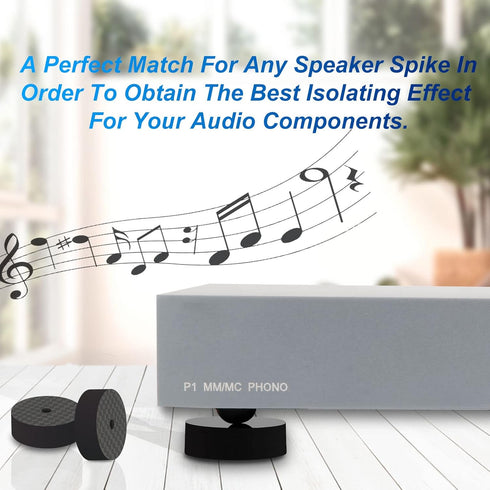 Monosaudio 4PCS Carbon Fiber Speaker Spike Floor Protectors 30x10mm Speaker Spikes Pads Subwoofer Isolation Feet Amplifier Feet for Audio,Speakers...