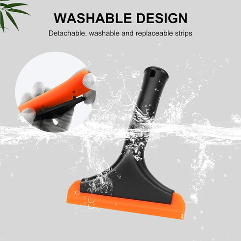 SetSail Shower Squeegee for Glass Doors, Small Squeegee for Shower Glass Door Mini Silicone Squeegee for Window, Door, Bathroom, Mirror, Car Windo...