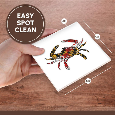 3dRose cst_193242_3 Maryland Crab Flag-Ceramic Tile Coasters, Set of 4...