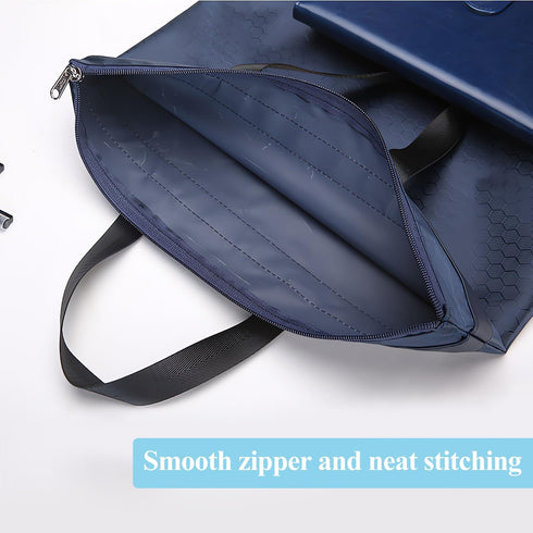 M&G Zipper Pouch with Handle 12x15 in Large Pocket File Bag, A4 Foldable Document Storage Bag for Office Carrying Paper Files Books Filing Folder ...