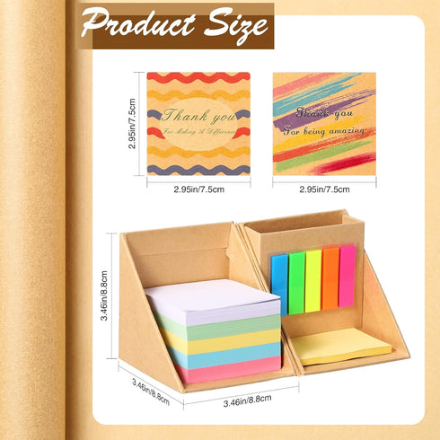 675 Pages Multicolor Sticky Notes Set with 2 Stimulating Card for Students Back to School Memo Cube with Pencil Case for Office School Bible Home...