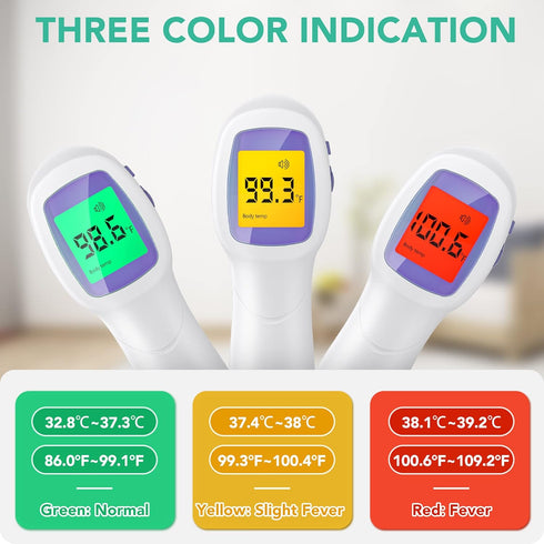 Thermometer for Adults and Kids Forehead Thermometer for Kids Digital Touchless Thermometer Infrared Forehead Thermometer with 3 in 1 LCD Display ...
