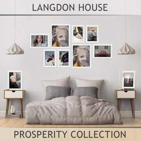 Langdon House 5x7 Picture Frames (White, 12 Pack), Contemporary Frame Set, Wall Mount or Table Top, Prosperity Collection...