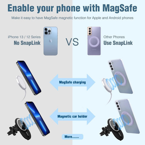 Nillkin Universal Magnet Sticker Stand for All Smartphones & iPhone Series, Strong Magnetic Stickers Compatible with MagSafe Accessories and Qi Wi...