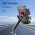 Bike Phone Mount, One Hand Operation and 360° Rotatable Phone Holder for Motorcycle and ATV Scooter, Compatible with iPhone, Samsung 4" - 6.9", (R...