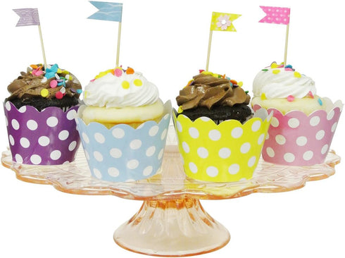 AllyDrew Standard Size Polka Dots Cupcake Wrappers (Set of 20), Pink...