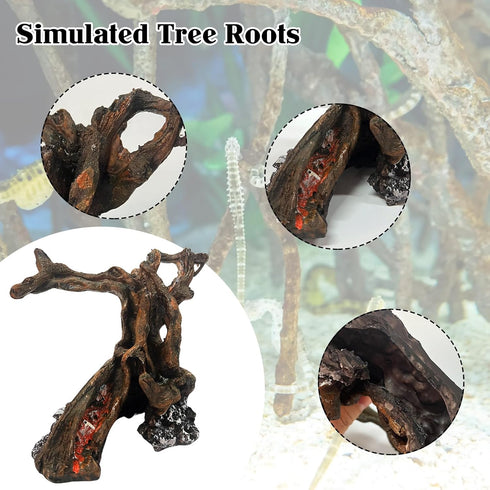 Rainmae Hermit Crab Climbing Toy, Hermit Crab Wooden Hideout, Aquarium Betta Fish Hideout, Resin Tree Trunk Ornament, Tank or Aquarium Decorations...