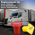 298818N Yellow Semi Truck Parking Brake Knobs and 298817N Red Tractor Trailer Air Brake Knob Set...