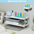 Desktop Organizer Shelf, White 2-Tier Desktop Supplies Storage Rack, Adjustable Storage Rack and Office Cubicle Decor for Tabletop, School, Office...