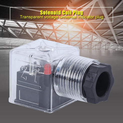 Hydraulic Solenoid Coil Plug, Solenoid Valve Coil,Transparent Voltage Universal Accessories with Light without Wire DC24 5Pcs...