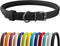 CollarDirect Rolled Leather Dog Collar, Soft Padded Round Puppy Collar, Handmade Genuine Leather Collar Dog Small Large Cat Collars 13 Colors (6-7...
