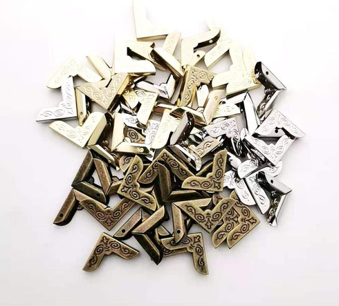 150PCS Book Corner Protector Metal Corner Cover for Scrapbook Album Menu Folder Include 50PCS Gold, 50PCS Silver and 50PCS Bronze...