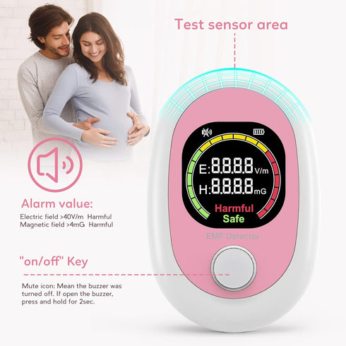 EMF Meter Detector Hand-Help Radiation Detector for Pregnancy Digital Electromagnetic Field EMF Tester Rechargeable LCD Testers for Home EMF Inspe...