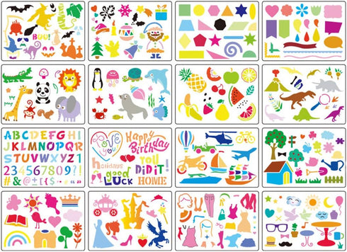 Drawing Stencils Set for Kids, 20 pcs DIY Drawing Template,Bullet Journal Stencil,Over 300 Different Patterns,Reusable Washable Craft...
