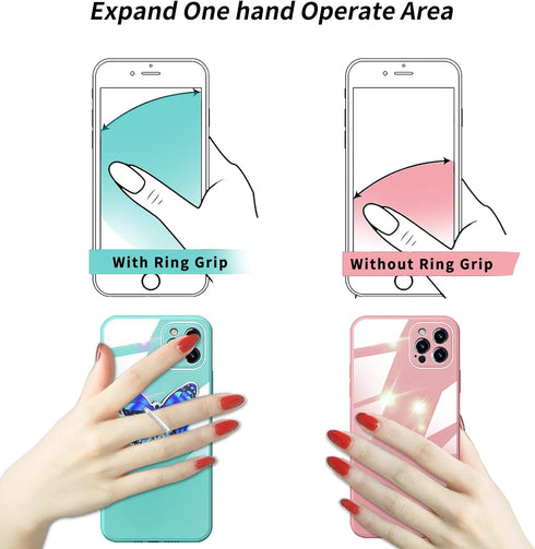 Alloy Butterfly Cell Phone Ring Holder, Finger Kickstand Back Stand Hand Grip for Smartphone Tablet (Blue)......