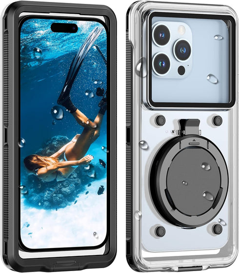 Lanhiem Snorkeling Underwater Phone Case for Diving, IP68 Professional Universal Waterproof Outdoor Video Photo Cellphone Case with Lanyard for iP...
