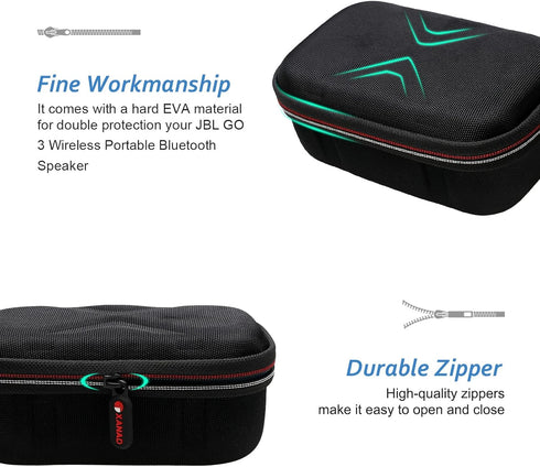 XANAD Blue Case for JBL Go3 / Go 3 Eco Portable Wireless Bluetooth Speaker - Travel Protective Carrying Storage Case Bag...