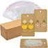 Twavang Earring Display Cards with 100Pcs Earring Holder Cards, 100 Pairs Clear Earring Backs and 100Pcs Self Adhesive Bags for Earrings Jewelry D...