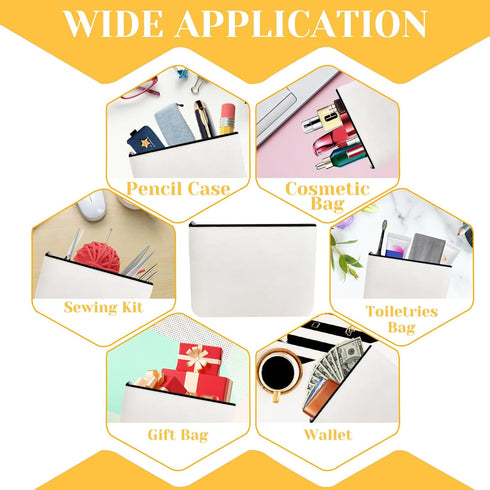 2pcs Makeup Bag With Zipper Large Capacity Travel Cosmetic Bag Multi Purpose Oxford Fabric Zipper Bags DIY Craft Bag Makeup Pouch for Cosmetics St...