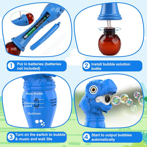 Bubble Wand Toys for 3 4 5 6 7 8 Years Old Boys: Bubbles Machine Bubble Blower for Toddlers 1-3 Outdoor Toys for Toddlers Age 1-3 Dinosaur Toys fo...