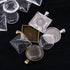Glarks 48-Pieces Round and Square Pendant Trays with Glass Cabochon Dome Tiles Clear Cameo for Crafting DIY Jewelry Making, 24 Sets...