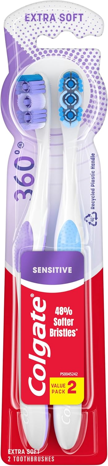 Colgate Enamel Health Sensitive Toothbrush, Extra Soft, 2 ct...