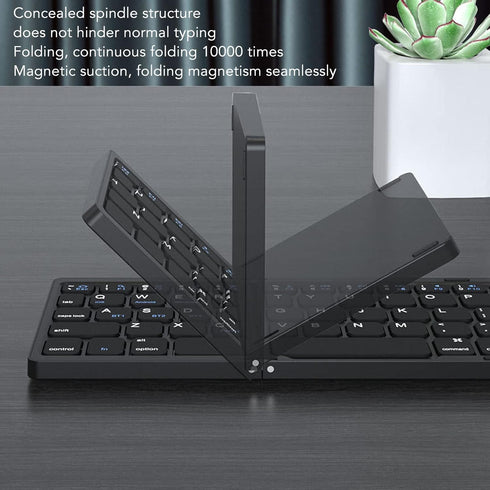 Luqeeg Foldable Bluetooth Keyboard, 81 Keys Pocket Keyboard, Rechargeable Full Size Slim Keyboard Extra Bluetooth 5.1 Keyboard for Windows Tablet ...