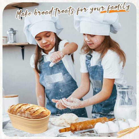 Silicone Bread Proofing Basket - 10 inch Oval Sourdough Bread Baking Basket with Capacity Scale, Collapsible Bread Bowls Silicone Proofing Baskets...