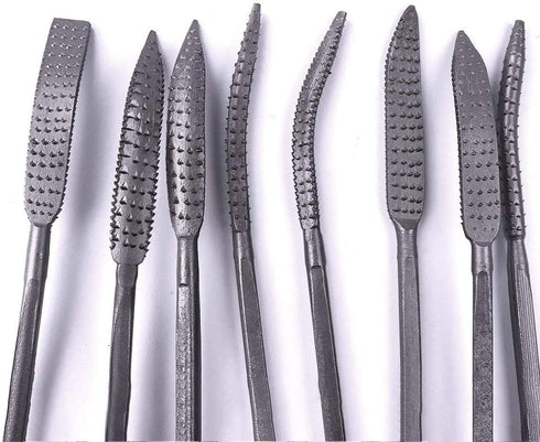 Wood Files and Rasps 8 PCS 5.5 X 200mm Double Ended Riffler Wood Rasp File Set Riffler File Set Woodworking Carving Rasping Coarse Rasps and Files...