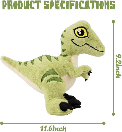TCBunny Baby Dinosaur 12" Bedtime Stuffed Animal Plush Toy, Kid's Gifts for Boys, Girls, Birthday, Valentine, Christmas, Veliciraptor - Green...
