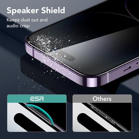 ESR 3 Pack for iPhone 14 Pro Privacy Screen Protector, Anti-spy Tempered-Glass Privacy Screen Protector, Micro-curved Edges, Case Friendly......
