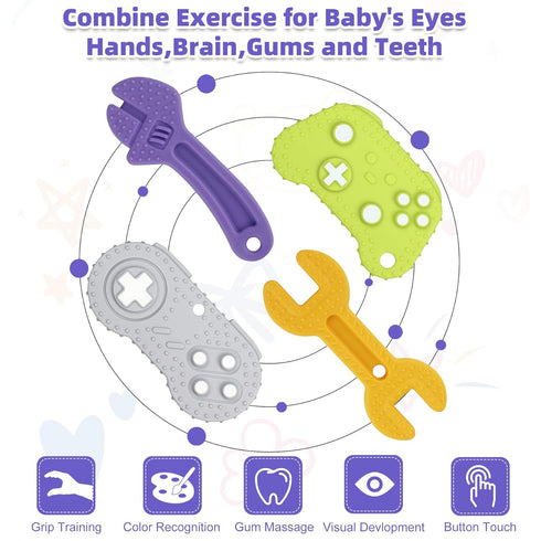 Chuya Baby Teething Teether Toys for Infant Toddlers Relief of Discomfort Soft Gums Chew Toys Silicone BPA Free...