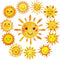 gisgfim 60 Pcs Sunshine Decorations Sun Cutouts 12 Designs Summer Bulletin Board Decoration Happy Sun Bulletin Board Cutouts Decor for Spring Suns...
