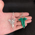 3pcs Lord of The Ring Hobbit Necklace Gold Tone The Ring Pendant Necklace Vintage Green Leaf Elven Pin Brooch Pendant Chain Necklace...