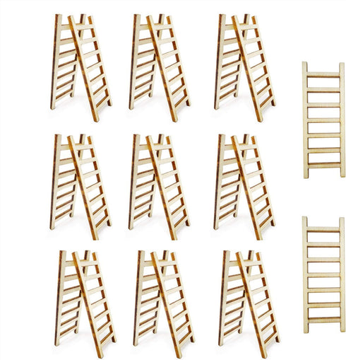Honbay 20PCS Wooden Mini Ladders Fairy Garden Accessories for Dollhouse Decor...