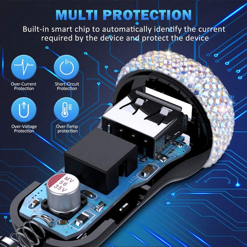 Dual USB Car Charger Quick Charge 3.0 Car Adapter Fast Charging Charger Compatible for iPhone 11/11pro/ MAX/XS/XR/X/10,iPad,Samsung S10/S10+/S9,Go...