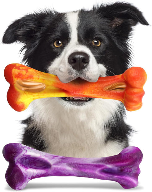 Mitzifuzz Tough Dog Toys for Aggressive Chewers, Interactive Dog Toys to Keep Them Busy, Dog Chew Toys Long Lasting for Large/Medium/Small Dogs, B...