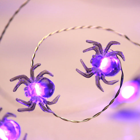 Impress Life Halloween Costume Party Spooky Spider String Lights, 10ft 40 LEDs Battery Operated with Dimmable, Flicker Remote for Porch, Trick or ...