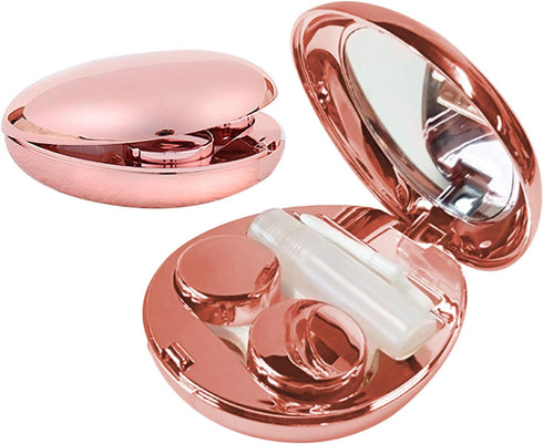 Aukvite Contact Lens Case, Portable Contact Lens Box Kit with Mirror, Travel Contact Len Case Durable Compact Soak Storage Kit with Solution Bottl...