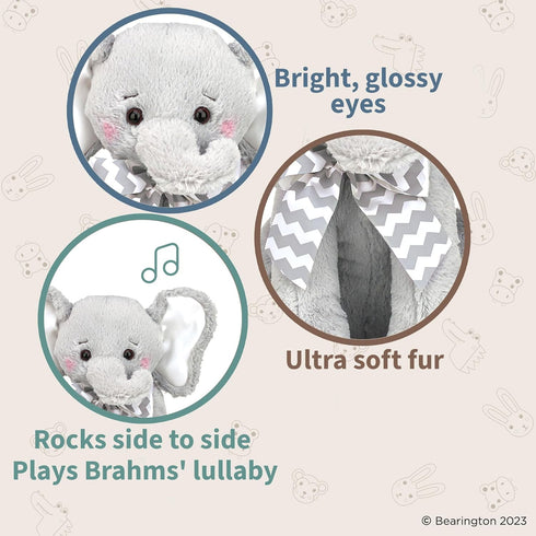 Bearington Baby Lil' Spout Lullaby Animated Musical Plush Stuffed Animal Gray Elephant 13"...